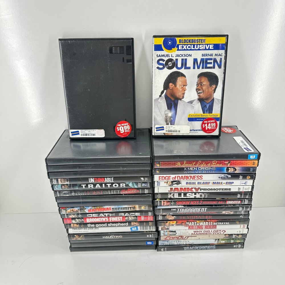 Empty Blockbuster Case Lot of 36 DVD Replacements Movie Rental Store 200s Y2K